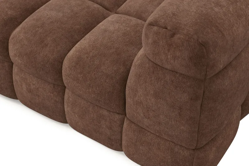Elise 4-sits Bubblig Soffa med Divan Vänster - Brun - Möbler - Soffa - Divansoffor & schäslongsoffa