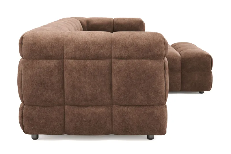 Elise 4-sits Högervänd L-formad Bubblig Divansoffa 274 cm i Chenille - Brun - Möbler - Soffa - Divansoffor & schäslongsoffa