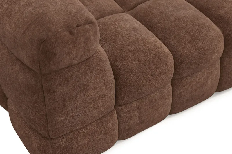 Elise 4-sits Högervänd L-formad Bubblig Divansoffa 274 cm i Chenille - Brun - Möbler - Soffa - Divansoffor & schäslongsoffa