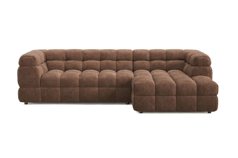 Elise 4-sits Högervänd L-formad Bubblig Divansoffa 274 cm i Chenille - Brun - Möbler - Soffa - Divansoffor & schäslongsoffa