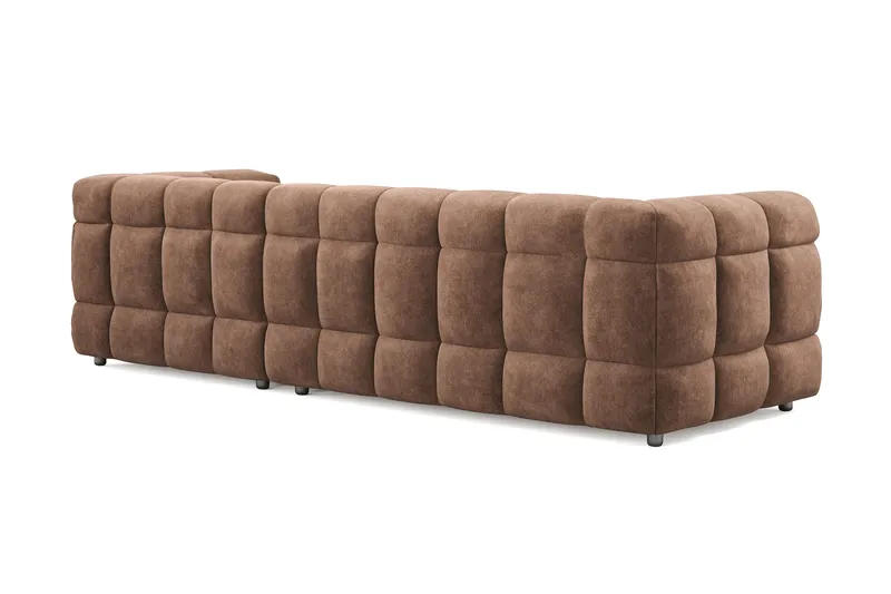 Elise 4-sits Högervänd L-formad Bubblig Divansoffa 274 cm i Chenille - Brun - Möbler - Soffa - Divansoffor & schäslongsoffa