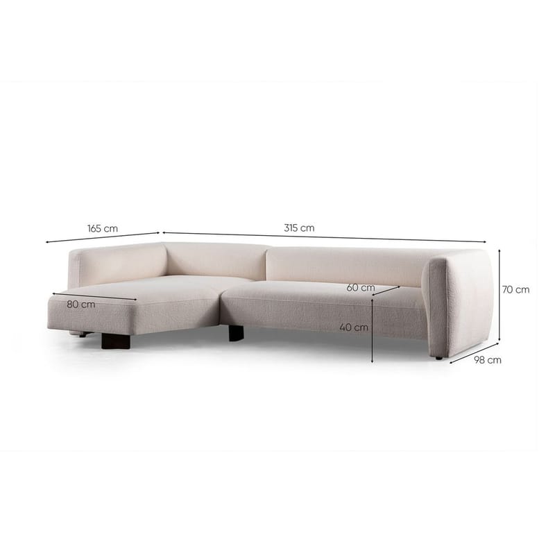 Elvaris 4-sits Soffa med Divan - Vit - Möbler - Soffa - Divansoffor & schäslongsoffa