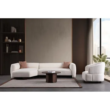Elvaris 4-sits Soffa med Divan - Vit - Möbler - Soffa - Divansoffor & schäslongsoffa
