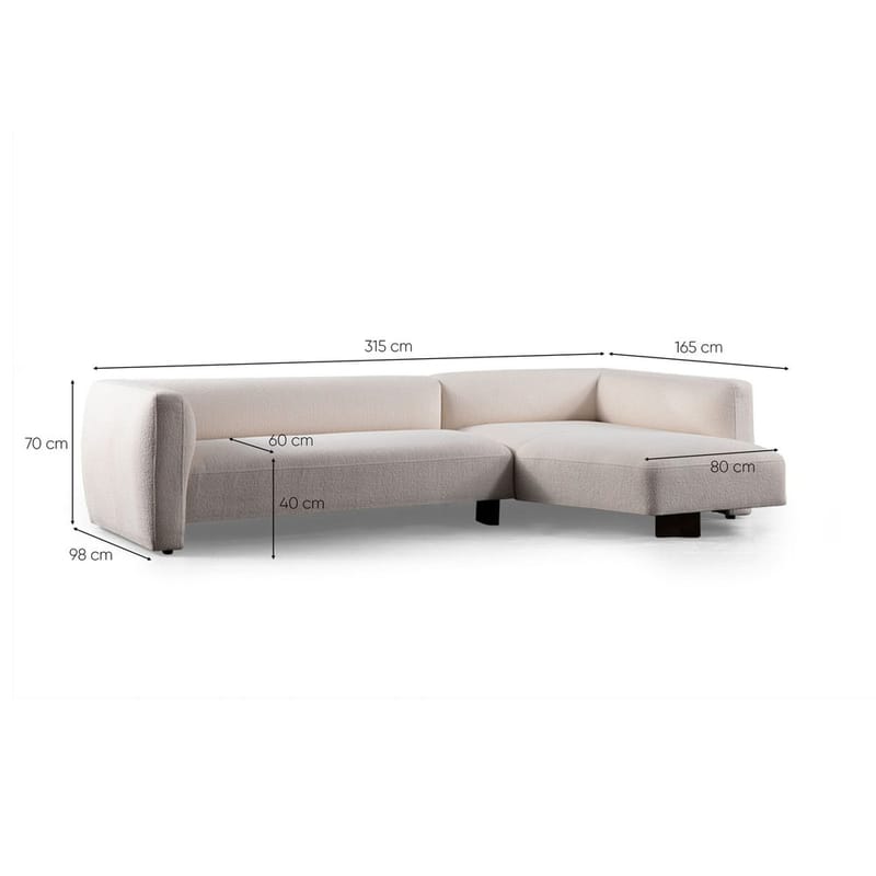 Elvaris 4-sits Soffa med Divan - Vit - Möbler - Soffa - Divansoffor & schäslongsoffa