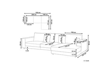 Ersi Hörnsoffa 4-sits - Vit/Svart - Möbler - Soffa - Divansoffor & schäslongsoffa