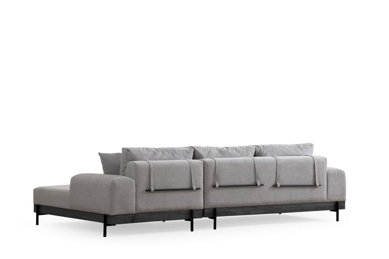Eti 4-sits Högervänd L-formad Hörnsoffa med Divan 98 cm i Tyg - Grå - Möbler - Soffa - Divansoffor & schäslongsoffa - 4 sits soffa med divan