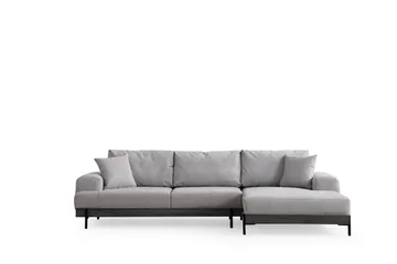Eti 4-sits Högervänd L-formad Hörnsoffa med Divan 98 cm i Tyg - Grå - Möbler - Soffa - Divansoffor & schäslongsoffa - 4 sits soffa med divan