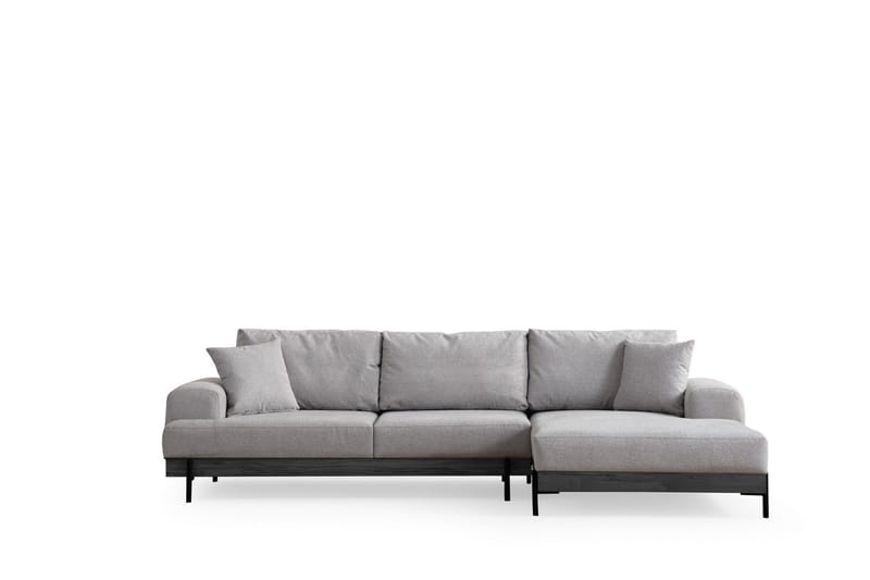 Eti 4-sits Högervänd L-formad Hörnsoffa med Divan 98 cm i Tyg - Grå - Möbler - Soffa - Divansoffor & schäslongsoffa - 4 sits soffa med divan