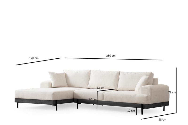 Eti Hörnsoffa 3-sits - Vit - Möbler - Soffa - Divansoffor & schäslongsoffa - 4 sits soffa med divan