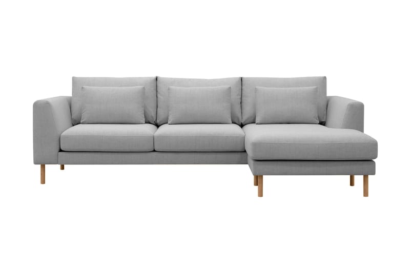 Florenz 3-sits Högervänd L-formad Divansoffa i Tyg - Ljusgrå - Möbler - Soffa - Divansoffor & schäslongsoffa - 3 sits soffa med divan