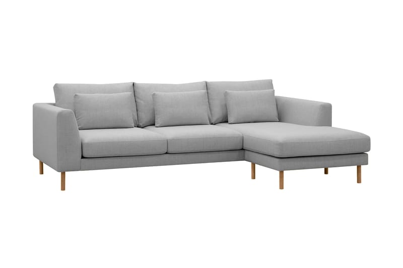 Florenz 3-sits Högervänd L-formad Divansoffa i Tyg - Ljusgrå - Möbler - Soffa - Divansoffor & schäslongsoffa - 3 sits soffa med divan