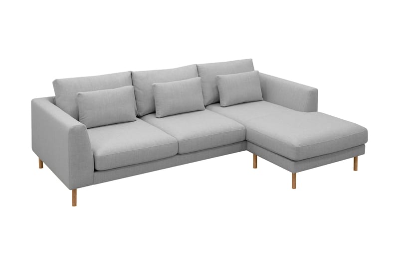 Florenz 3-sits Högervänd L-formad Divansoffa i Tyg - Ljusgrå - Möbler - Soffa - Divansoffor & schäslongsoffa - 3 sits soffa med divan