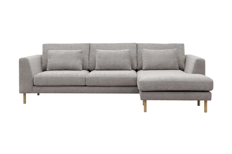 Florenz 3-sits Soffa med Divan Höger, Ljusgrå