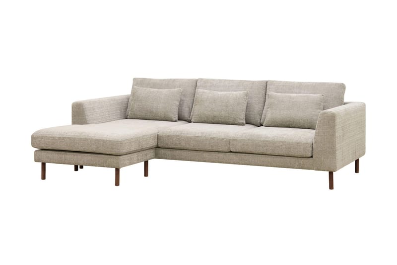 Florenz 3-sits Vänstervänd L-formad Divansoffa i Chenille - Grå / Beige - Möbler - Soffa - Divansoffor & schäslongsoffa - 3 sits soffa med divan