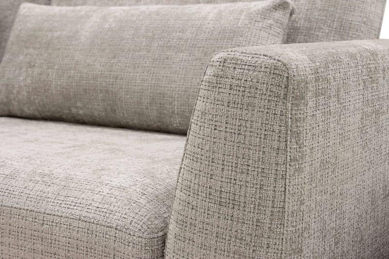 Florenz 3-sits Vänstervänd L-formad Divansoffa i Chenille - Grå / Beige - Möbler - Soffa - Divansoffor & schäslongsoffa