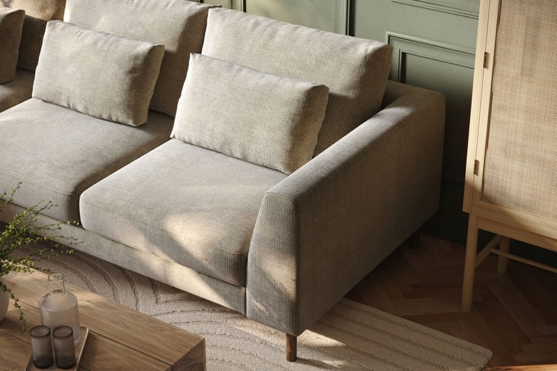 Florenz 3-sits Vänstervänd L-formad Divansoffa i Chenille - Grå / Beige - Möbler - Soffa - Divansoffor & schäslongsoffa