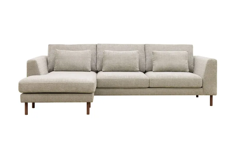 Florenz 3-sits Vänstervänd L-formad Divansoffa i Chenille - Grå / Beige - Möbler - Soffa - Divansoffor & schäslongsoffa - 3 sits soffa med divan