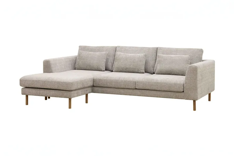Florenz 3-sits Vänstervänd L-formad Divansoffa i Chenille - Grå/Beige - Möbler - Soffa - Divansoffor & schäslongsoffa