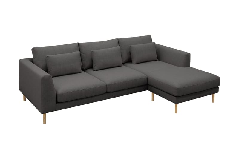 Florenz 3-sits Vänstervänd L-formad Divansoffa i Tyg - Mörkgrå - Möbler - Soffa - Divansoffor & schäslongsoffa - 3 sits soffa med divan