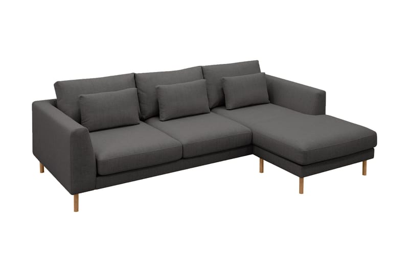Florenz 3-sits Vänstervänd L-formad Divansoffa i Tyg - Mörkgrå - Möbler - Soffa - Divansoffor & schäslongsoffa - 3 sits soffa med divan