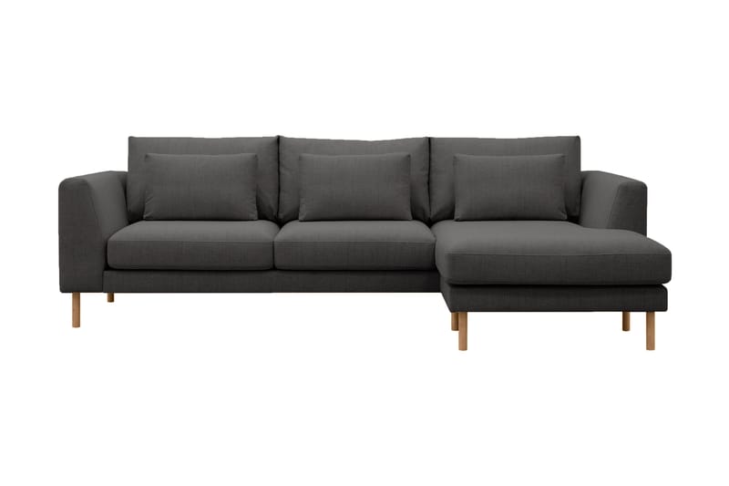 Florenz 3-sits Vänstervänd L-formad Divansoffa i Tyg - Mörkgrå - Möbler - Soffa - Divansoffor & schäslongsoffa - 3 sits soffa med divan