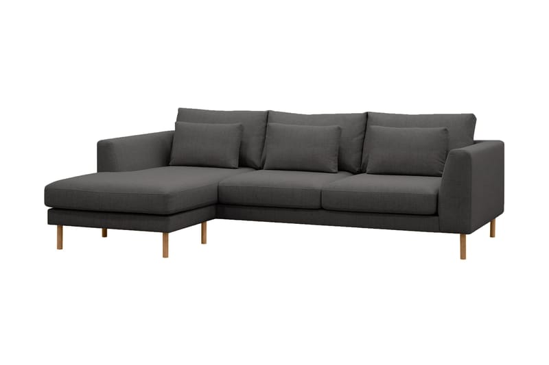 Florenz 3-sits Vänstervänd L-formad Divansoffa i Tyg - Mörkgrå - Möbler - Soffa - Divansoffor & schäslongsoffa