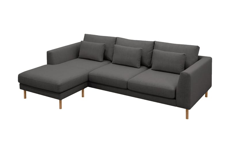 Florenz 3-sits Vänstervänd L-formad Divansoffa i Tyg - Mörkgrå - Möbler - Soffa - Divansoffor & schäslongsoffa