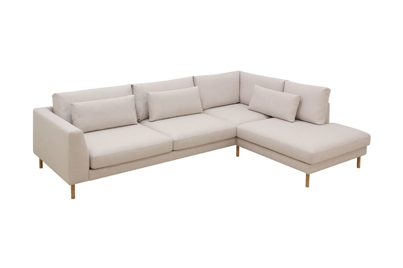 Florenz 4-sits Högervänd L-formad Schäslongsoffa i Tyg - Beige - Möbler - Soffa - Divansoffor & schäslongsoffa