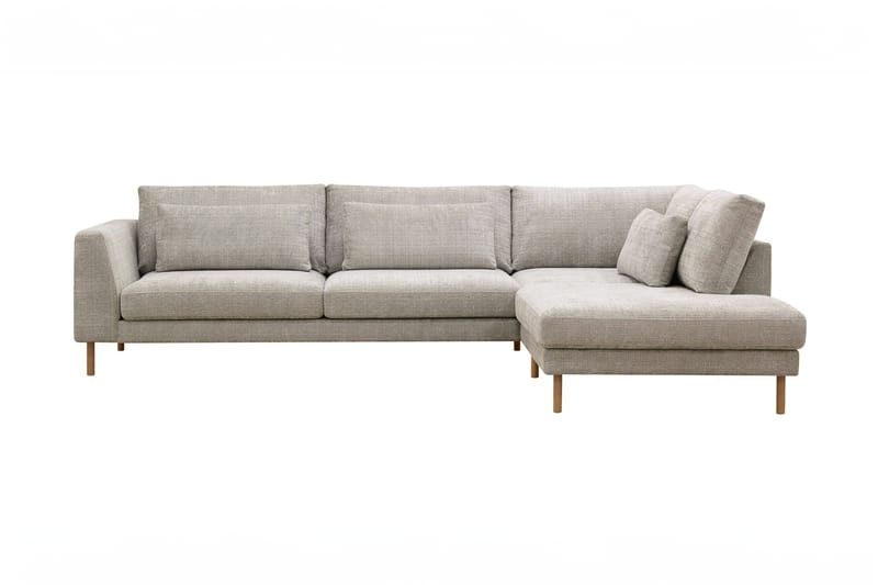 Florenz 4-sits Högervänd L-formad Schäslongsoffa i Tyg - Grå / Beige - Möbler - Soffa - Divansoffor & schäslongsoffa