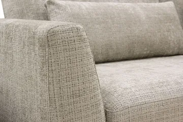 Florenz 4-sits Högervänd L-formad Schäslongsoffa i Tyg - Grå/Beige - Möbler - Soffa - Divansoffor & schäslongsoffa