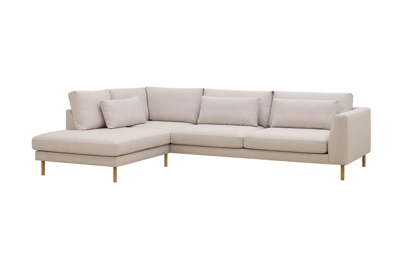 Florenz 4-sits Vänstervänd L-formad Schäslongsoffa i Tyg - Beige - Möbler - Soffa - Divansoffor & schäslongsoffa