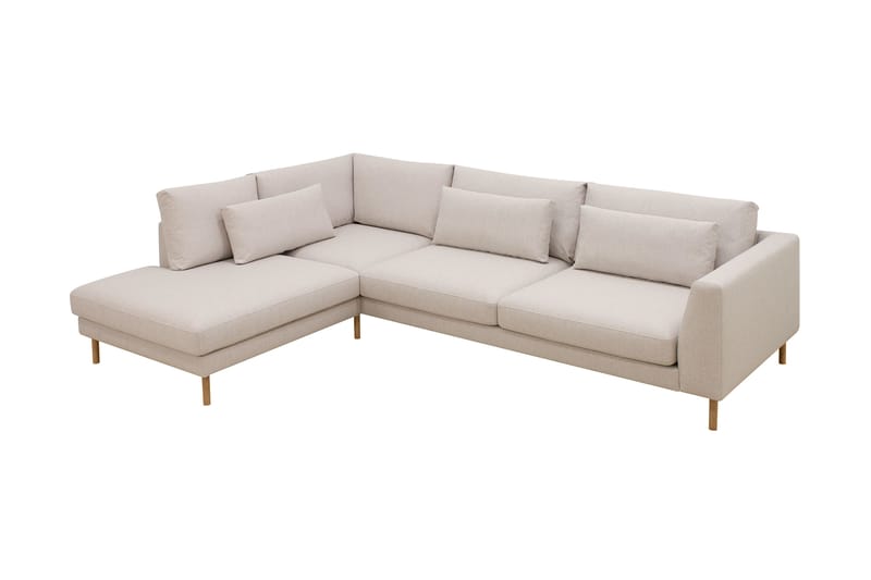 Florenz 4-sits Vänstervänd L-formad Schäslongsoffa i Tyg - Beige - Möbler - Soffa - Divansoffor & schäslongsoffa