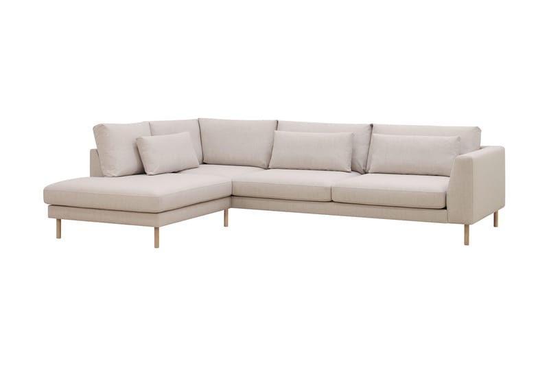 Florenz 4-sits Vänstervänd L-formad Schäslongsoffa i Tyg - Beige - Möbler - Soffa - Divansoffor & schäslongsoffa