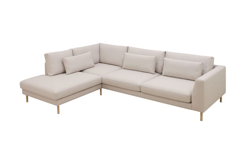Florenz 4-sits Vänstervänd L-formad Schäslongsoffa i Tyg - Beige - Möbler - Soffa - Divansoffor & schäslongsoffa