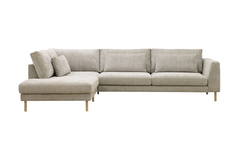 Florenz 4-sits Vänstervänd L-formad Schäslongsoffa i Tyg - Grå / Beige - Möbler - Soffa - Divansoffor & schäslongsoffa