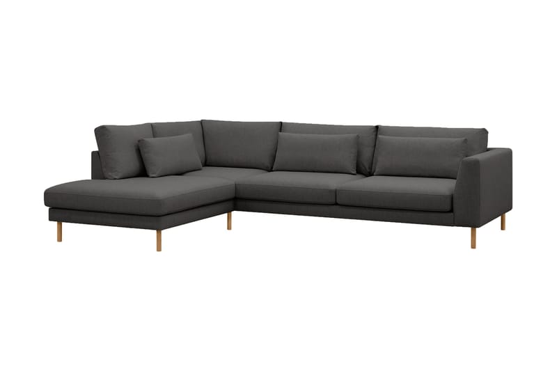 Florenz 4-sits Vänstervänd L-formad Schäslongsoffa i Tyg - Mörkgrå - Möbler - Soffa - Divansoffor & schäslongsoffa