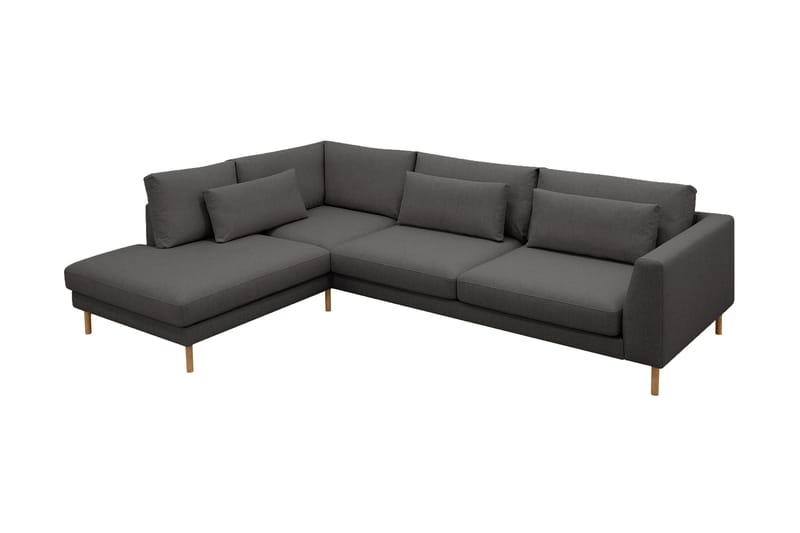 Florenz 4-sits Vänstervänd L-formad Schäslongsoffa i Tyg - Mörkgrå - Möbler - Soffa - Divansoffor & schäslongsoffa