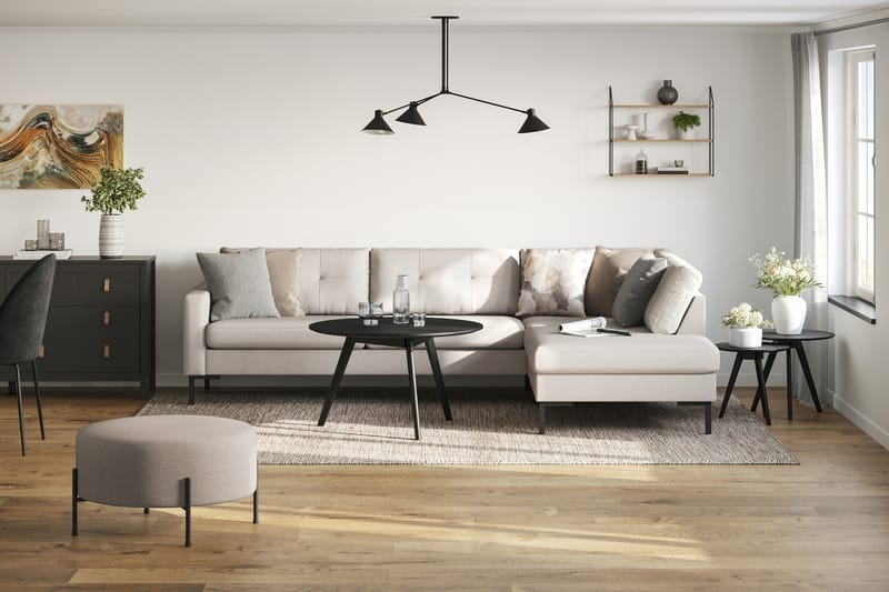 Frillestad 4-sits Högervänd L-formad Schäslongsoffa i Tyg - Beige - Möbler - Soffa - Divansoffor & schäslongsoffa