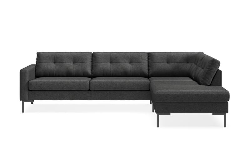 Frillestad 4-sits Högervänd L-formad Schäslongsoffa i Tyg - Mörkgrå - Möbler - Soffa - Divansoffor & schäslongsoffa