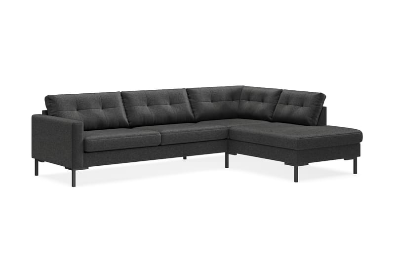Frillestad 4-sits Högervänd L-formad Schäslongsoffa i Tyg - Mörkgrå - Möbler - Soffa - Divansoffor & schäslongsoffa