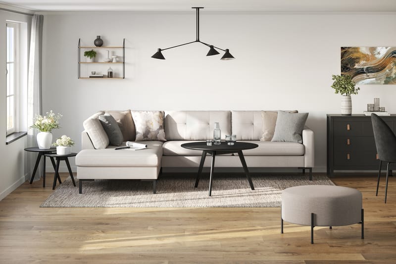 Frillestad 4-sits Vänstervänd L-formad Schäslongsoffa i Tyg - Beige - Möbler - Soffa - Divansoffor & schäslongsoffa