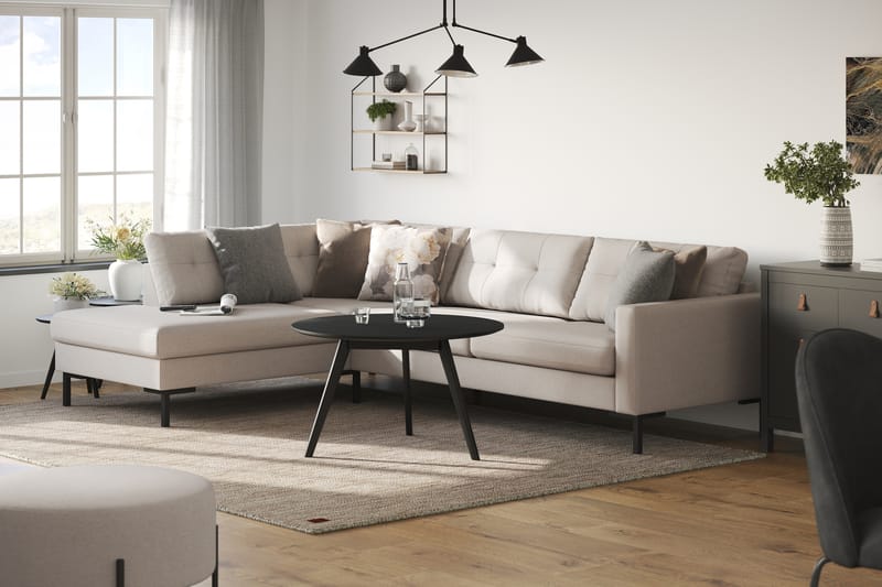Frillestad 4-sits Vänstervänd L-formad Schäslongsoffa i Tyg - Beige - Möbler - Soffa - Divansoffor & schäslongsoffa