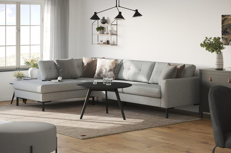 Frillestad 4-sits Vänstervänd L-formad Schäslongsoffa i Tyg - Grå - Möbler - Soffa - Divansoffor & schäslongsoffa