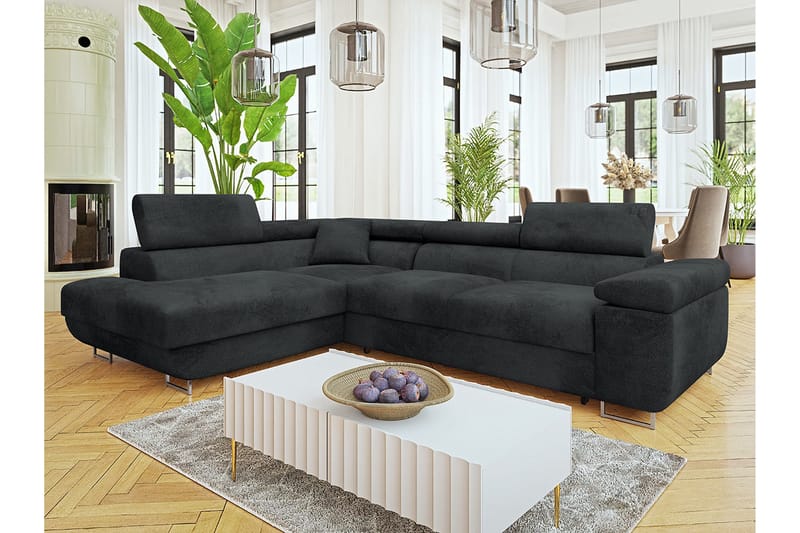 Gabina Soffa med Schäslong 3-sits - Mörkgrå - Möbler - Soffa - Bäddsoffa