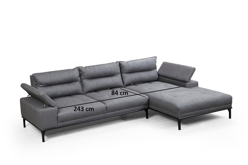 Gausinos Divansoffa - Grå - Divansoffor & schäslongsoffa - 4 sits soffa med divan
