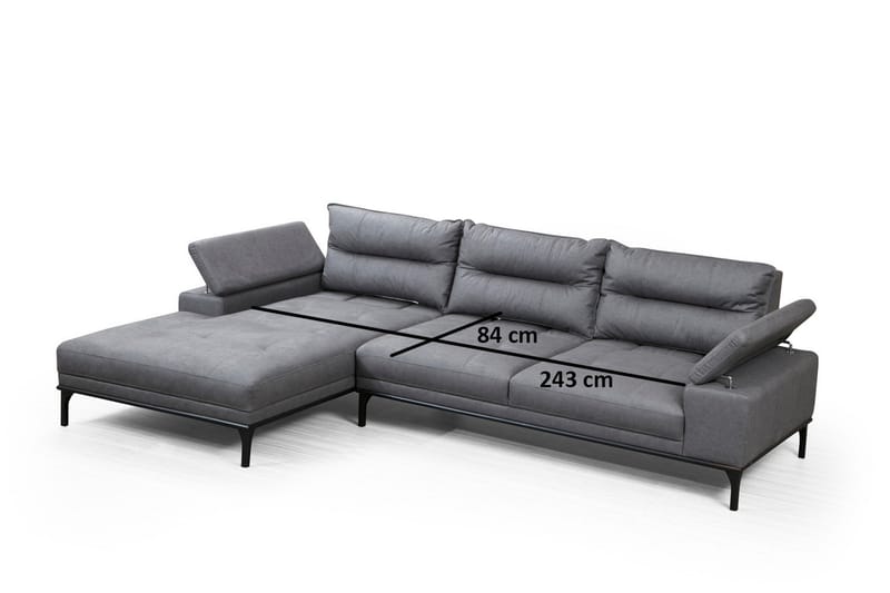Gausinos Divansoffa - Grå - Divansoffor & schäslongsoffa - 4 sits soffa med divan