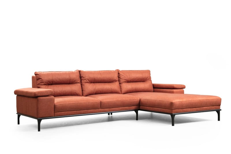 Gausinos Divansoffa - Orange - Divansoffor & schäslongsoffa - 4 sits soffa med divan
