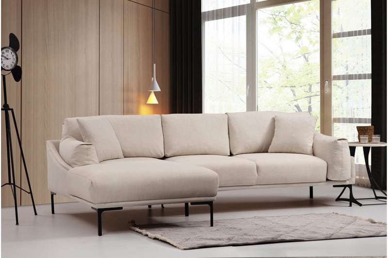 Glenure Soffa m. Divan 4-sits - Cream - Divansoffor & schäslongsoffa - 4 sits soffa med divan