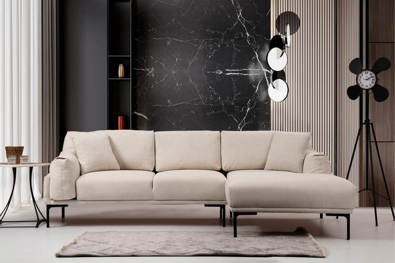 Glenure Soffa m. Divan 4-sits - Cream - Möbler - Soffa - Divansoffor & schäslongsoffa