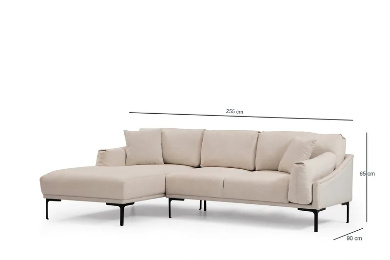 Glenure Soffa m. Divan 4-sits - Cream - Möbler - Soffa - Divansoffor & schäslongsoffa